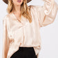 SAGE + FIG Notched Long Sleeve Blouse