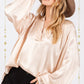 SAGE + FIG Notched Long Sleeve Blouse