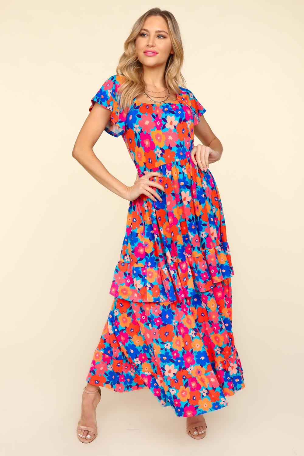 Halsey Floral Maxi Dress with Side Pockets