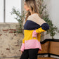 Sew In Love Full Size Color Block Exposed Seam Sweater